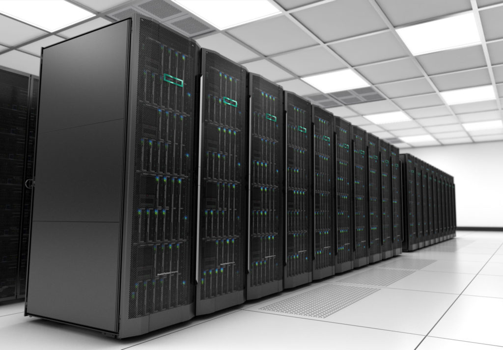 HPE server racks for private cloud infrastructure at a datacentre